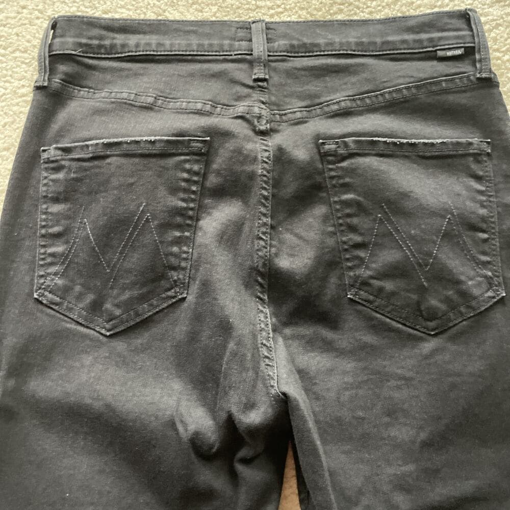 MOTHER Jeans High Waisted Rider Ankle Women's 31 Black "Not Guilty" Straight Leg - Thumbnail 10