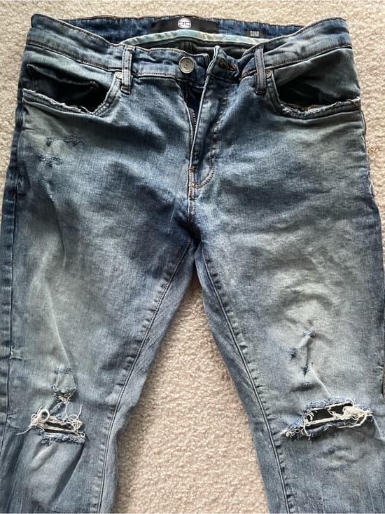 Jordan Craig Blue Slim Distressed Men’s Jeans Size 34x32 (closer to 30” inseam) - Thumbnail 14