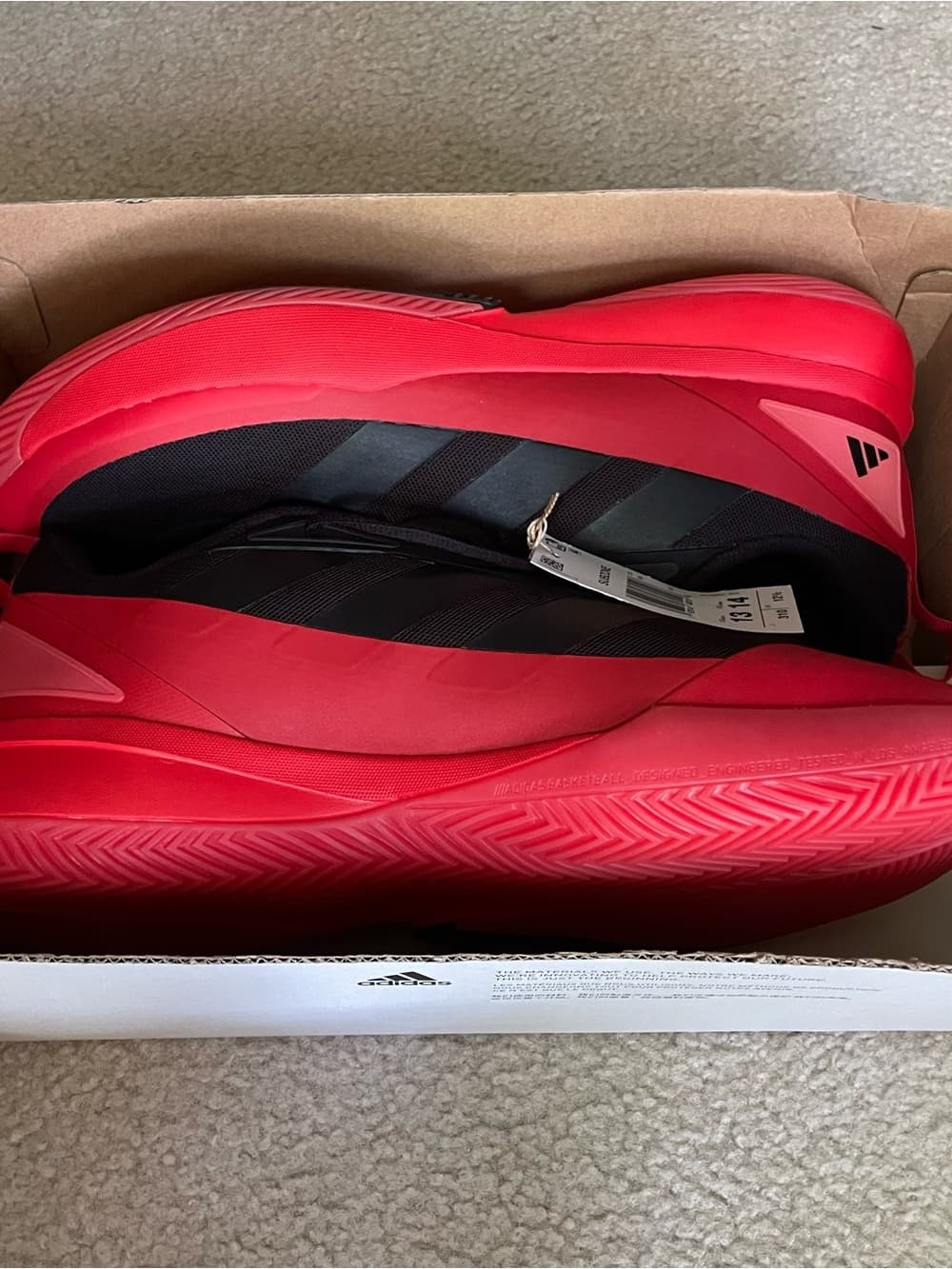 Adidas Subzone Basketball Black Red Carbon Athletic Sneakers Men’s Size 13 NWT - Thumbnail 7