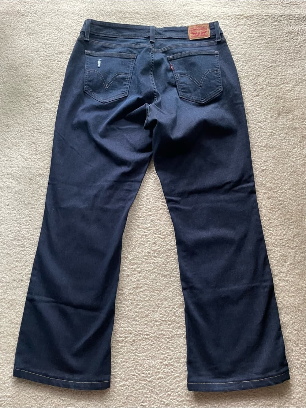 Levi's 529 Curvy Bootcut Distressed Dark Blue Jeans Women’s Size 33 - Thumbnail 5