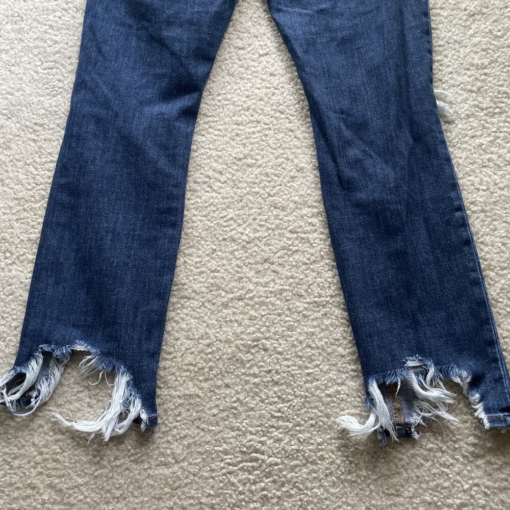 L’Agence High Line High Rise Skinny Distressed Raw Hem Blue Jeans Women Size 28 - Thumbnail 7