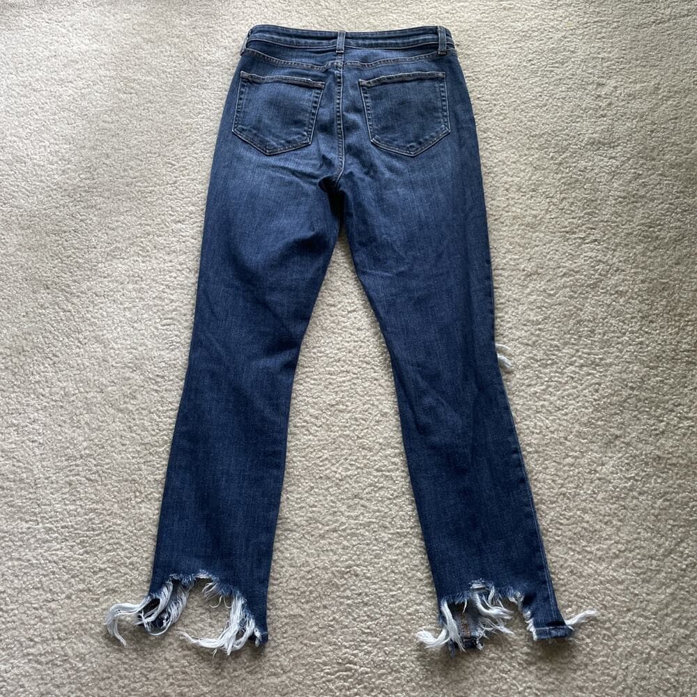 L’Agence High Line High Rise Skinny Distressed Raw Hem Blue Jeans Women Size 28 - Thumbnail 6