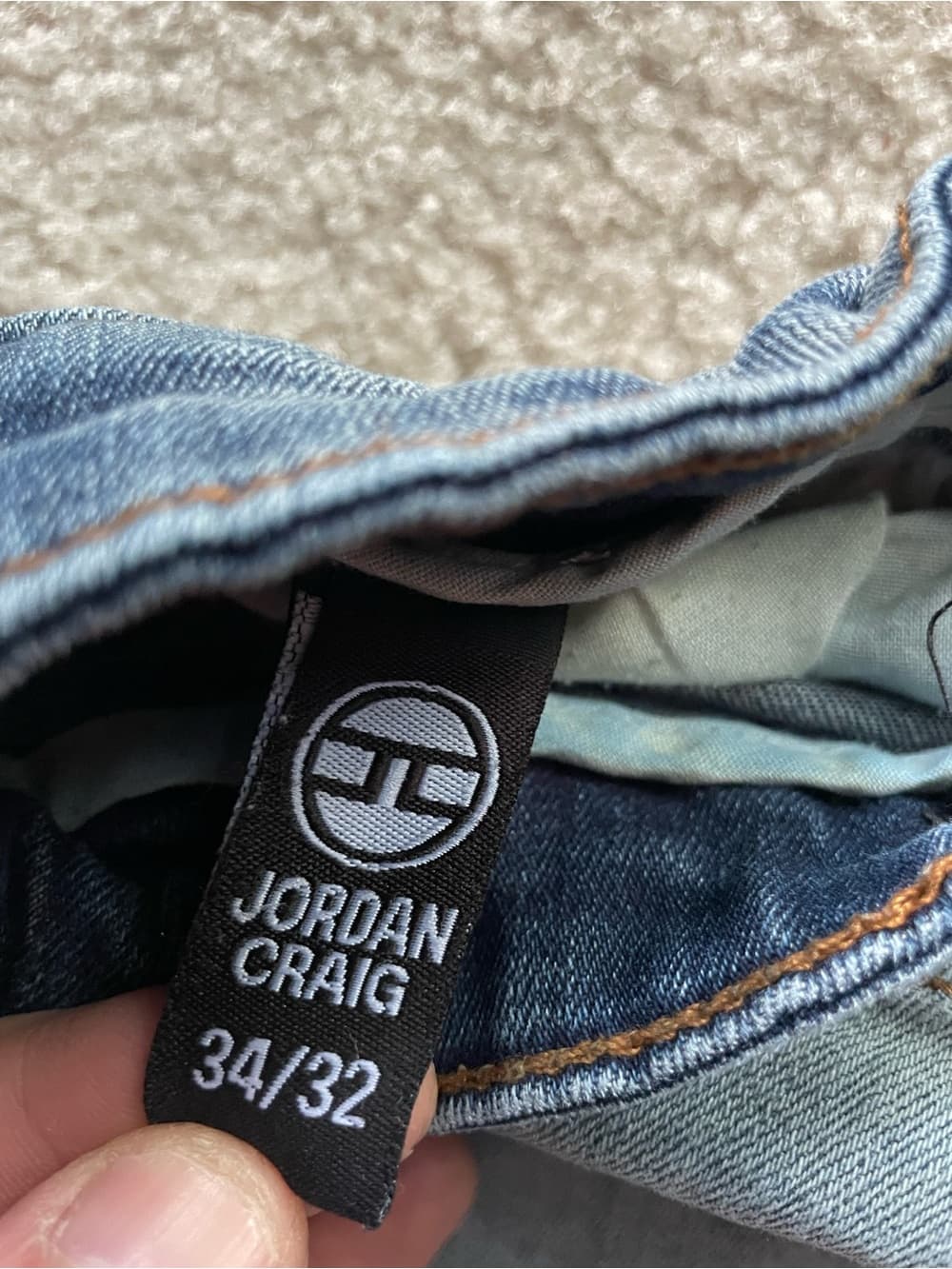 Jordan Craig Blue Slim Distressed Men’s Jeans Size 34x32 (closer to 30” inseam) - Thumbnail 8