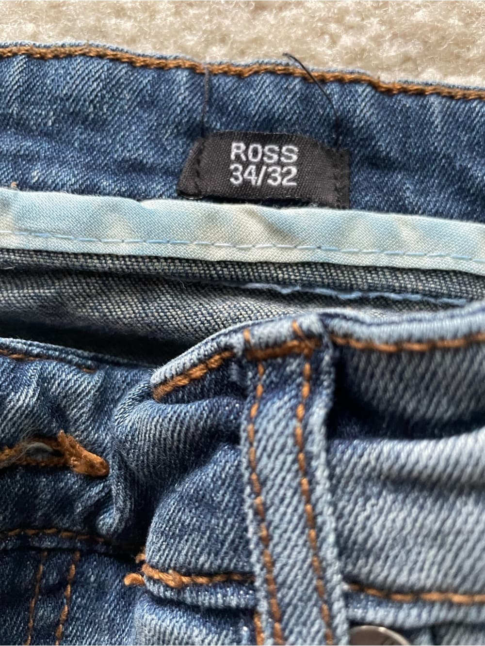 Jordan Craig Blue Slim Distressed Men’s Jeans Size 34x32 (closer to 30” inseam) - Thumbnail 4