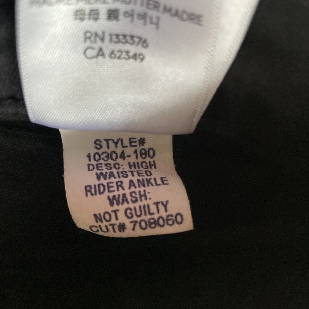 MOTHER Jeans High Waisted Rider Ankle Women's 31 Black "Not Guilty" Straight Leg - Thumbnail 6