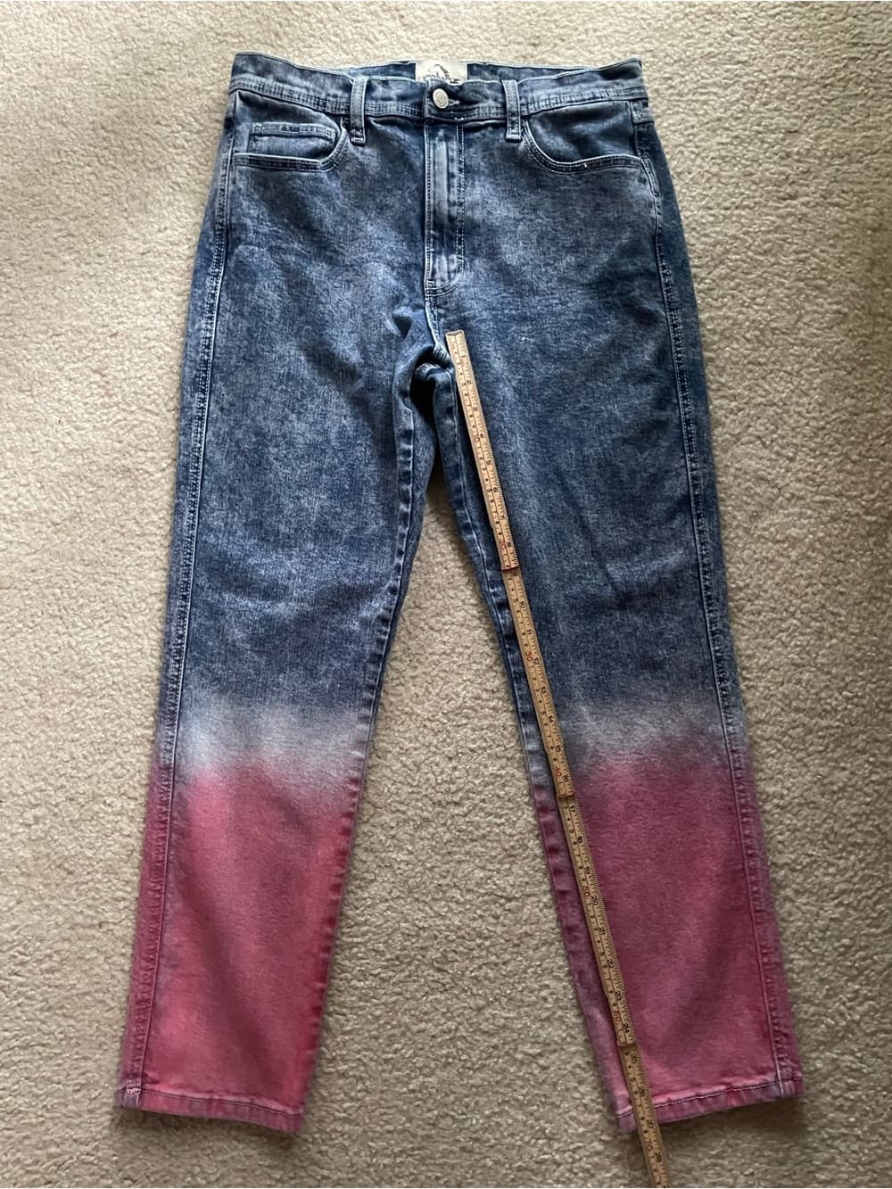 Jordache Women's Skinny Vintage Acid-Blue Jeans with Red Size 31 - Thumbnail 5