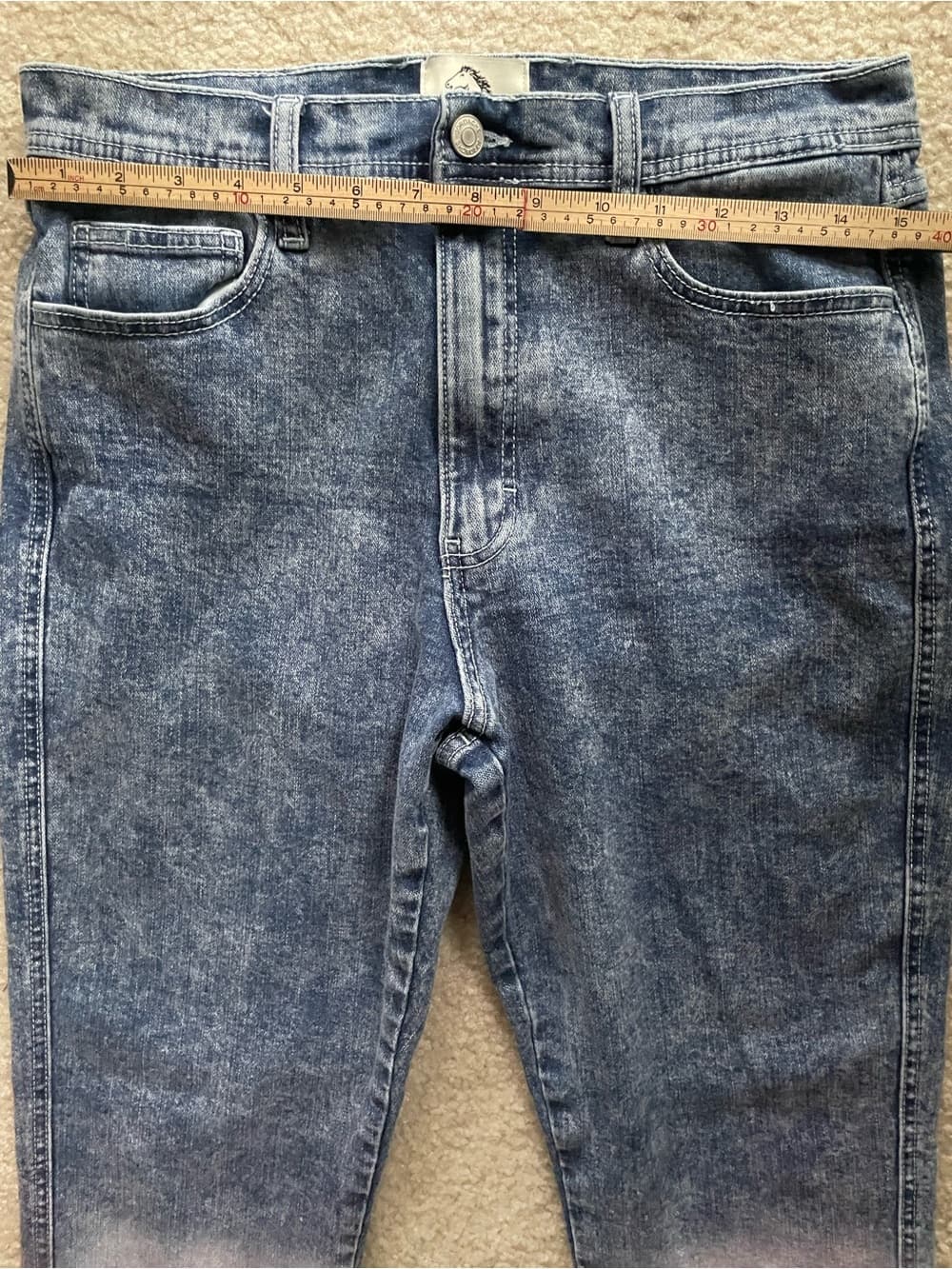 Jordache Women's Skinny Vintage Acid-Blue Jeans with Red Size 31 - Thumbnail 7