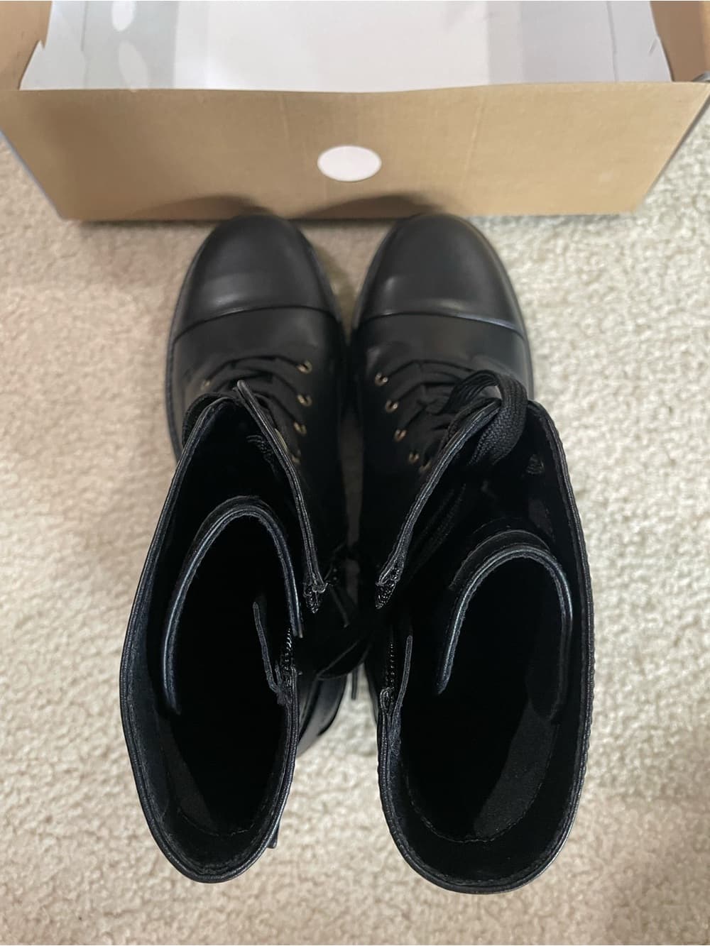 Indigo Road Black Lace-Up Zipper Combat Boots - Sleek Black Size 6.5 Medium NWT - Thumbnail 5