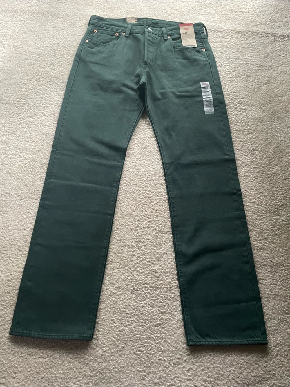 Levi's 501 Original Straight Jeans in Dark Green Men’s 32x32 NWT - Thumbnail 2