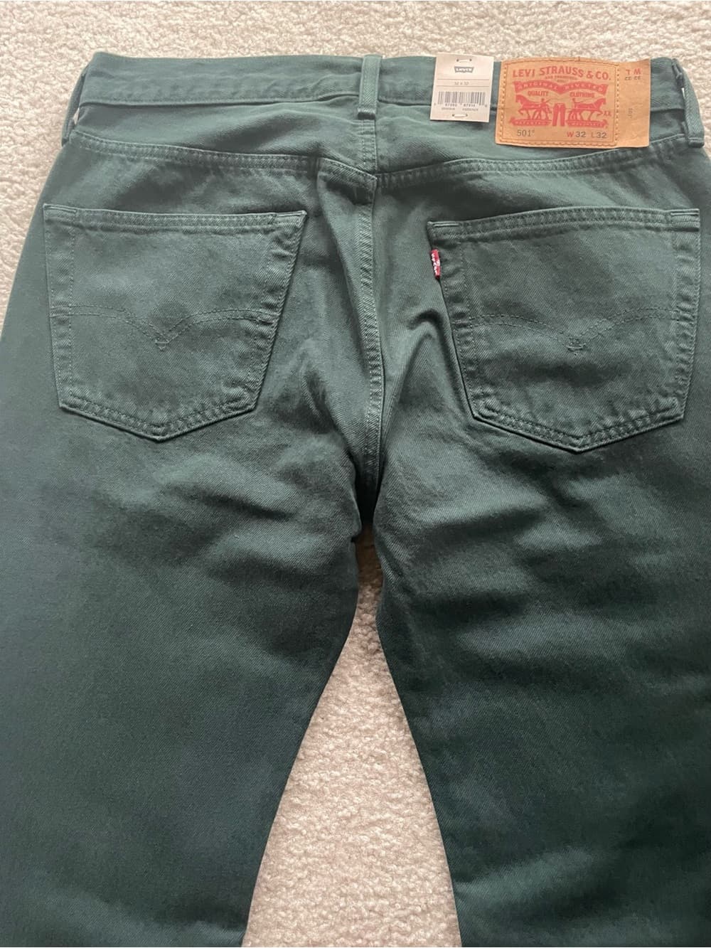 Levi's 501 Original Straight Jeans in Dark Green Men’s 32x32 NWT - Thumbnail 8