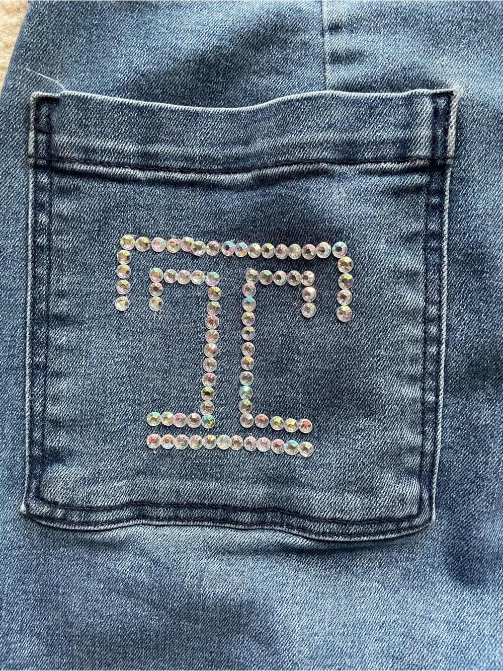 Odyn Women’s Wide-Leg Blue Jeans Custom Temple University Theme - Size 12/30 - Thumbnail 6
