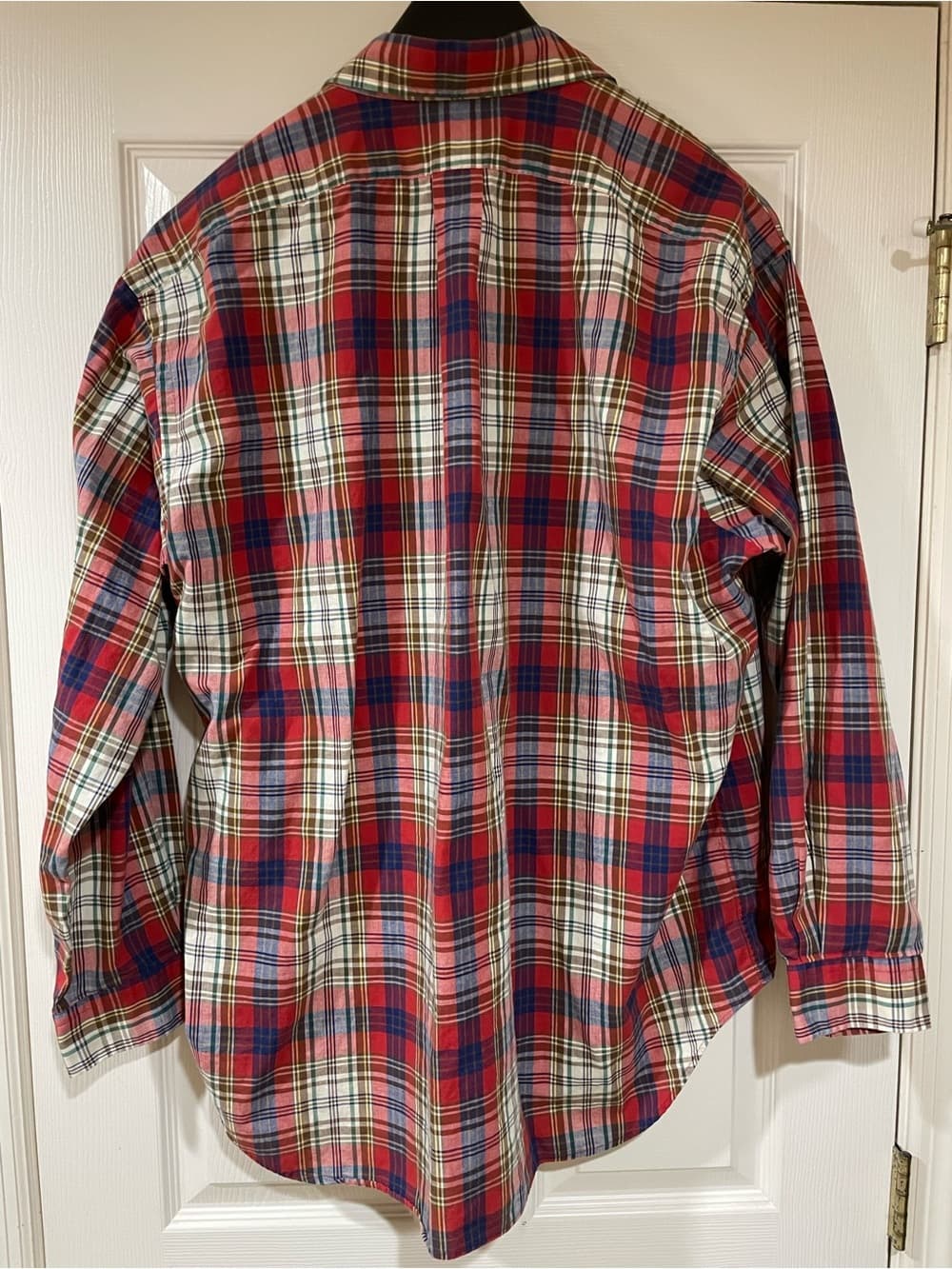 Ralph Lauren Mens XL Red Plaid Button-Down Shirt Blaire 100% Cotton - Thumbnail 2