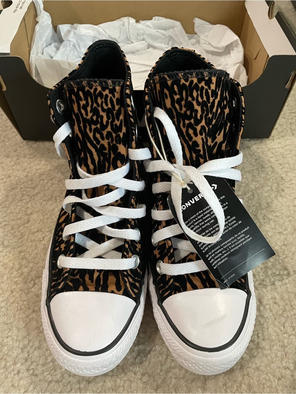 Converse Chuck Taylor Leopard Print High Top Sneakers Womens 6 Mens 4 - Thumbnail 11