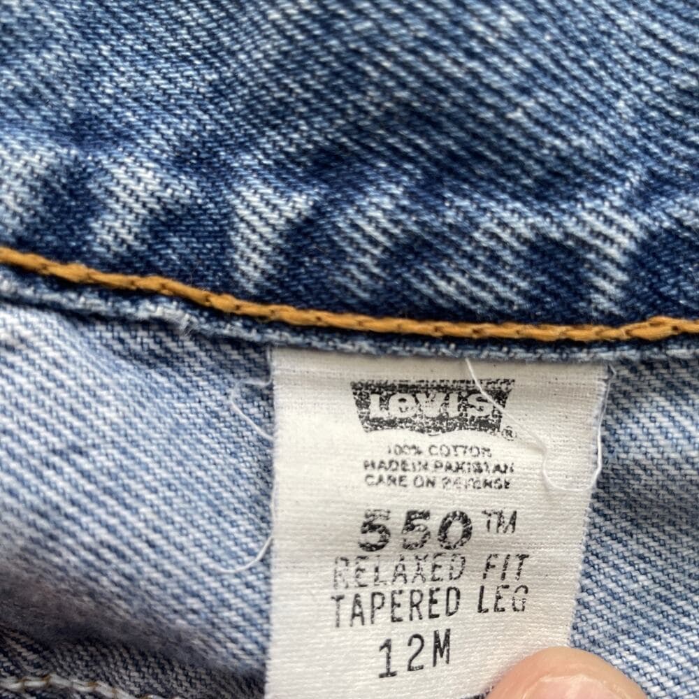 Levis 550 Relaxed Fit Tapered Leg 100% Cotton Womens 12M Blue Zipper Fly - Thumbnail 5