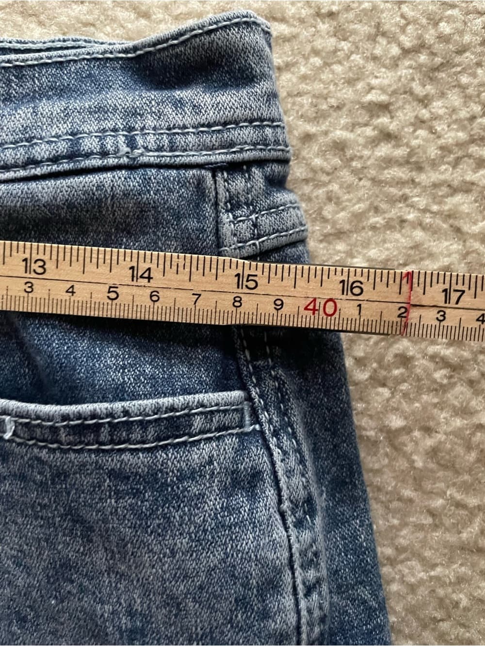 Jordache Women's Skinny Vintage Acid-Blue Jeans with Red Size 31 - Thumbnail 8
