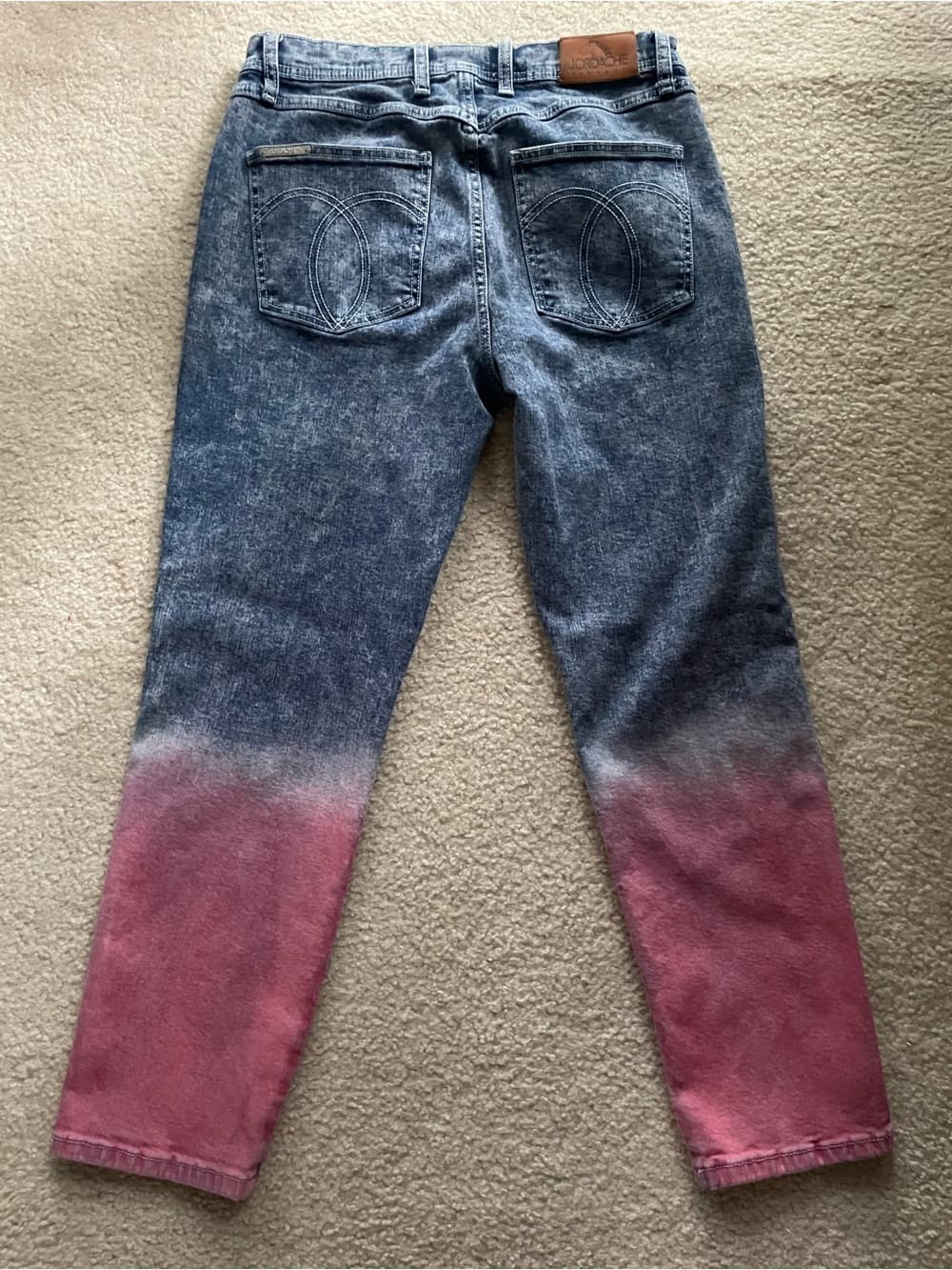 Jordache Women's Skinny Vintage Acid-Blue Jeans with Red Size 31 - Thumbnail 11