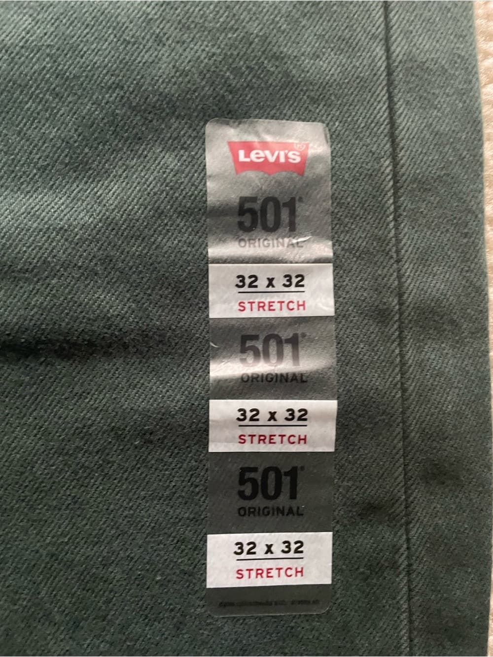Levi's 501 Original Straight Jeans in Dark Green Men’s 32x32 NWT - Thumbnail 4