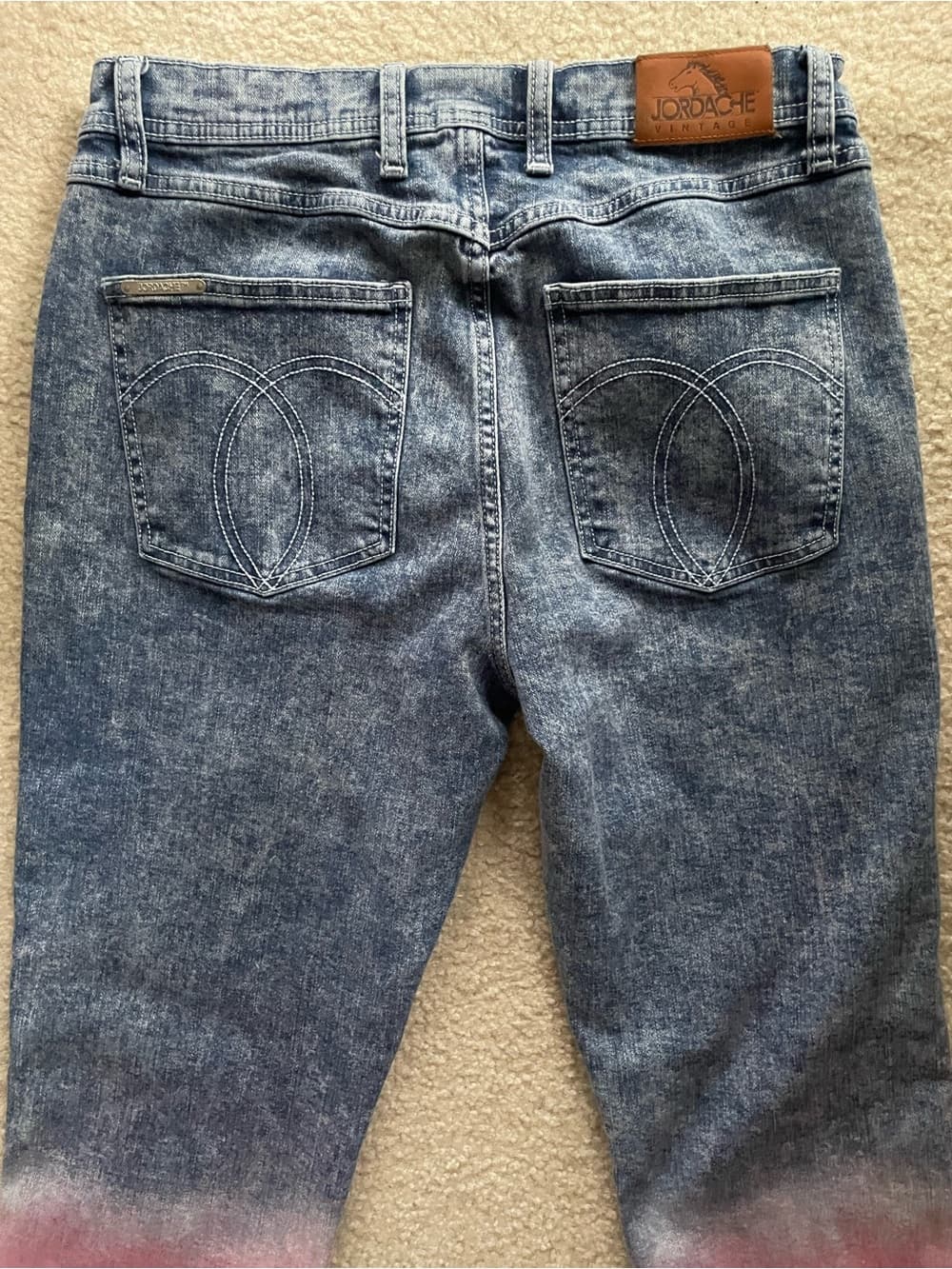 Jordache Women's Skinny Vintage Acid-Blue Jeans with Red Size 31 - Thumbnail 10