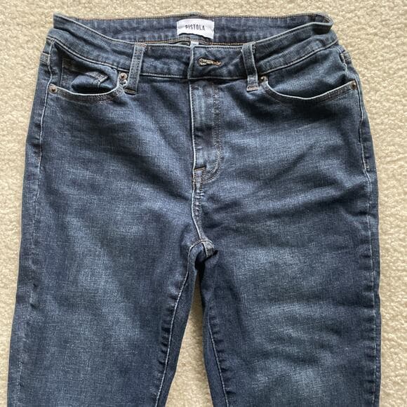Pistola Womens Jeans Size 28 Dark Blue Preowned Excellent - Thumbnail 11