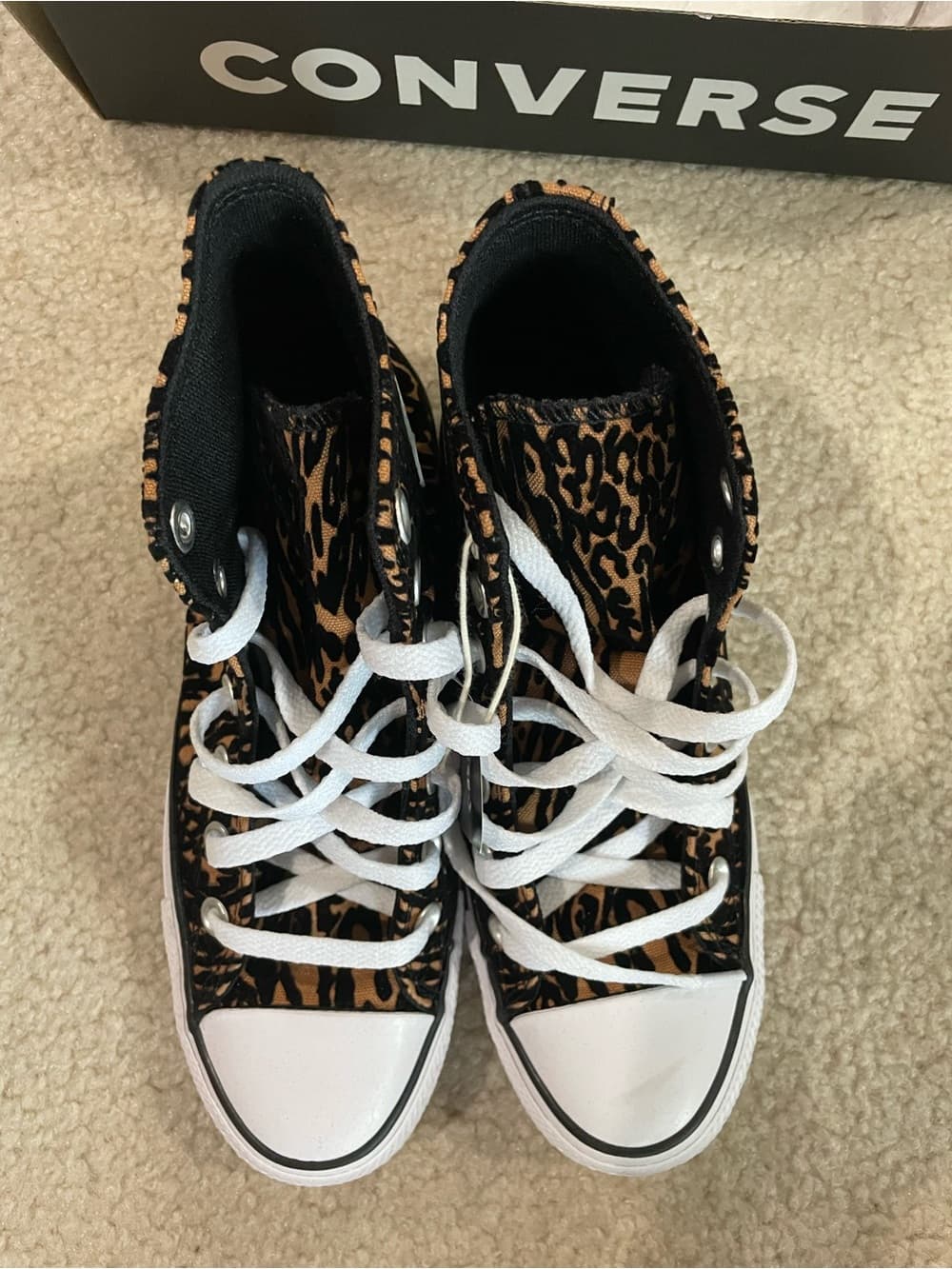 Converse Chuck Taylor Leopard Print High Top Sneakers Womens 7 Mens 5 - Thumbnail 8