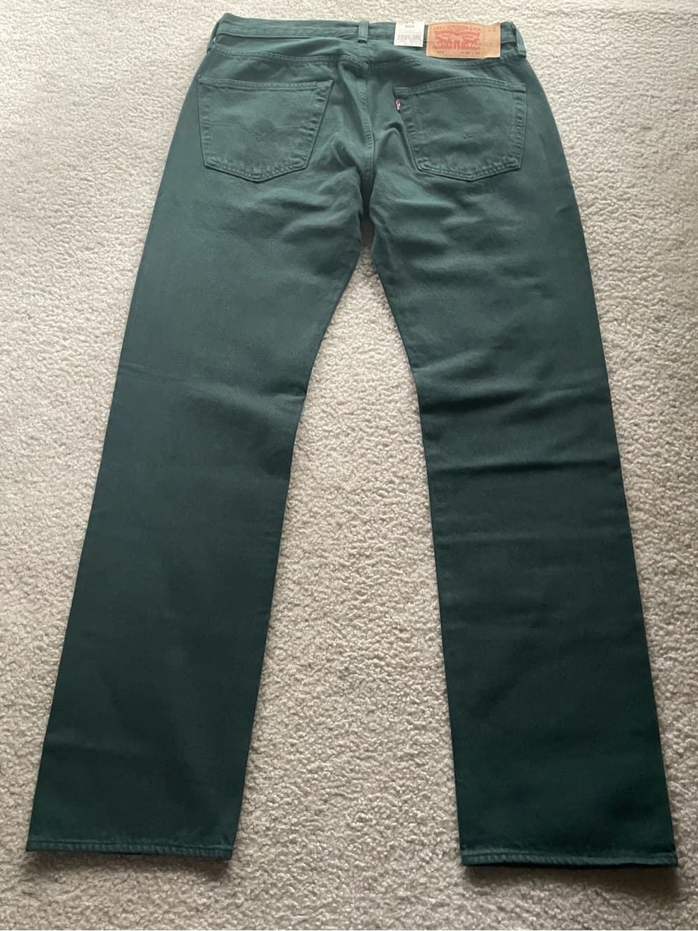 Levi's 501 Original Straight Jeans in Dark Green Men’s 32x32 NWT - Thumbnail 3