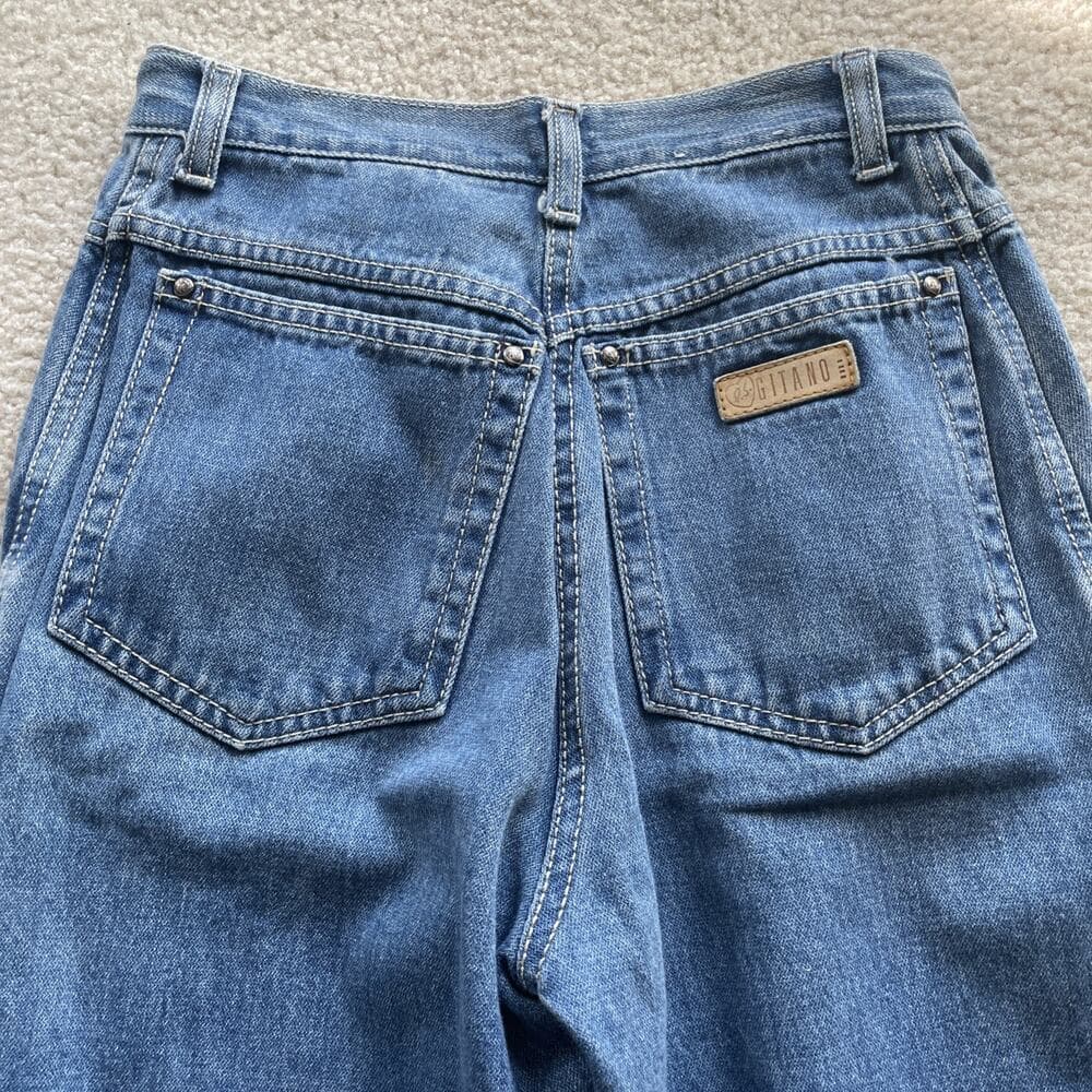 Gitano High Waisted Tapered Leg Blue Jeans Womens Size 6 Short Preowned - Thumbnail 6