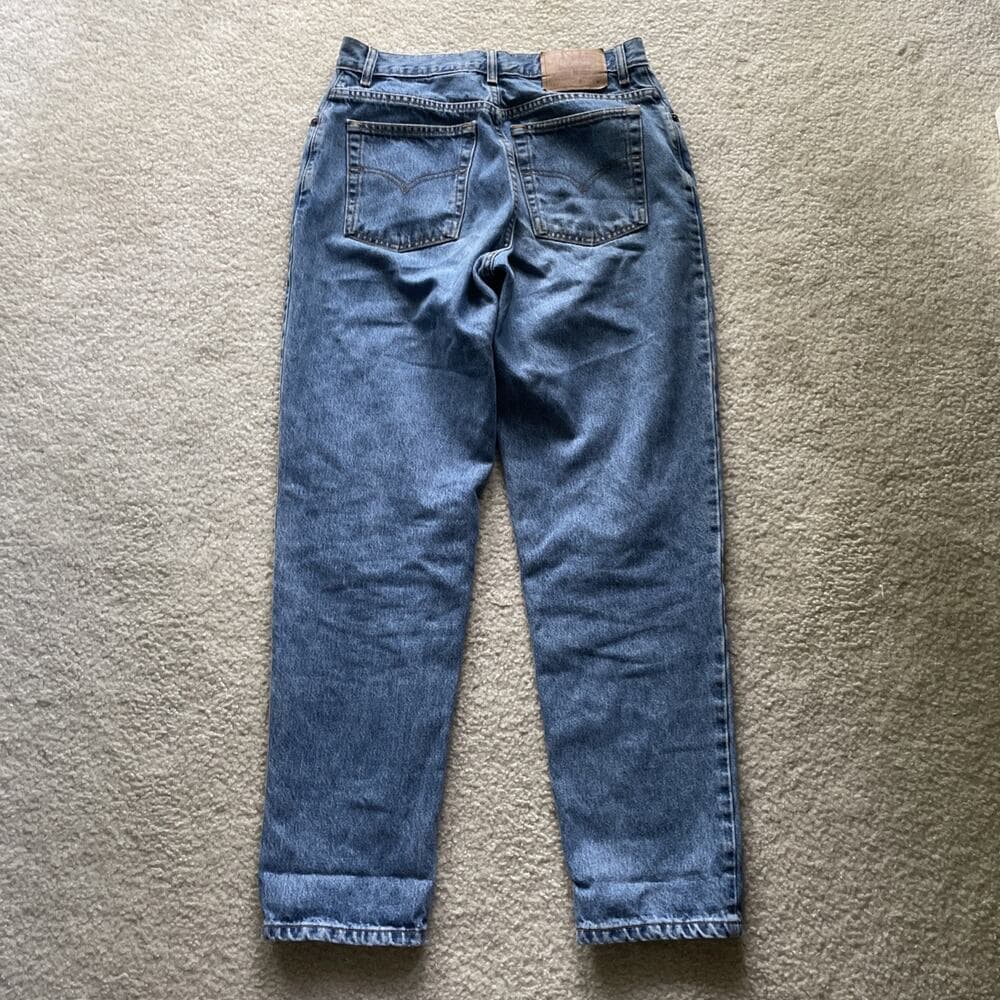 Levis 550 Relaxed Fit Tapered Leg 100% Cotton Womens 12M Blue Zipper Fly - Thumbnail 2