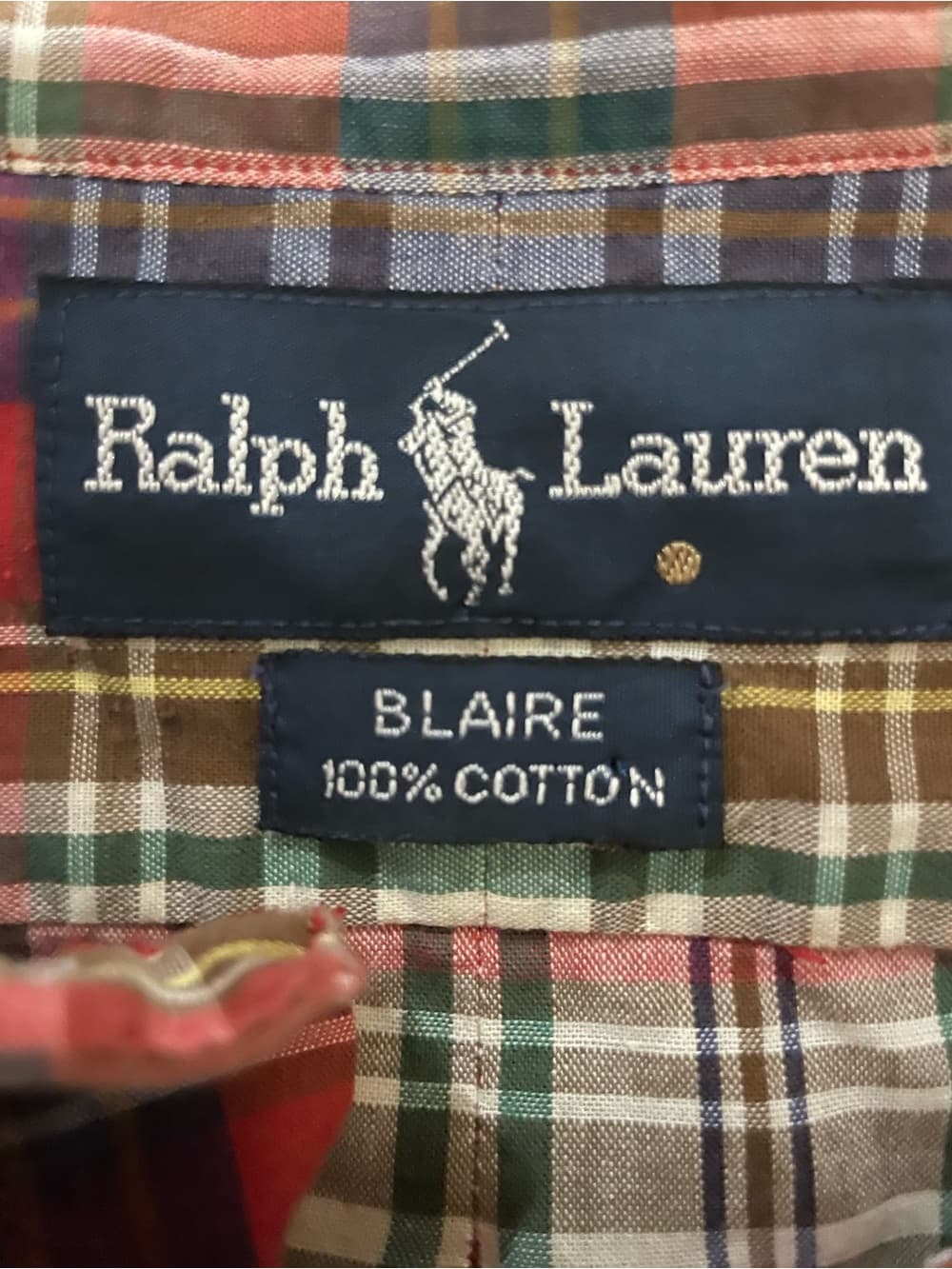 Ralph Lauren Mens XL Red Plaid Button-Down Shirt Blaire 100% Cotton - Thumbnail 4