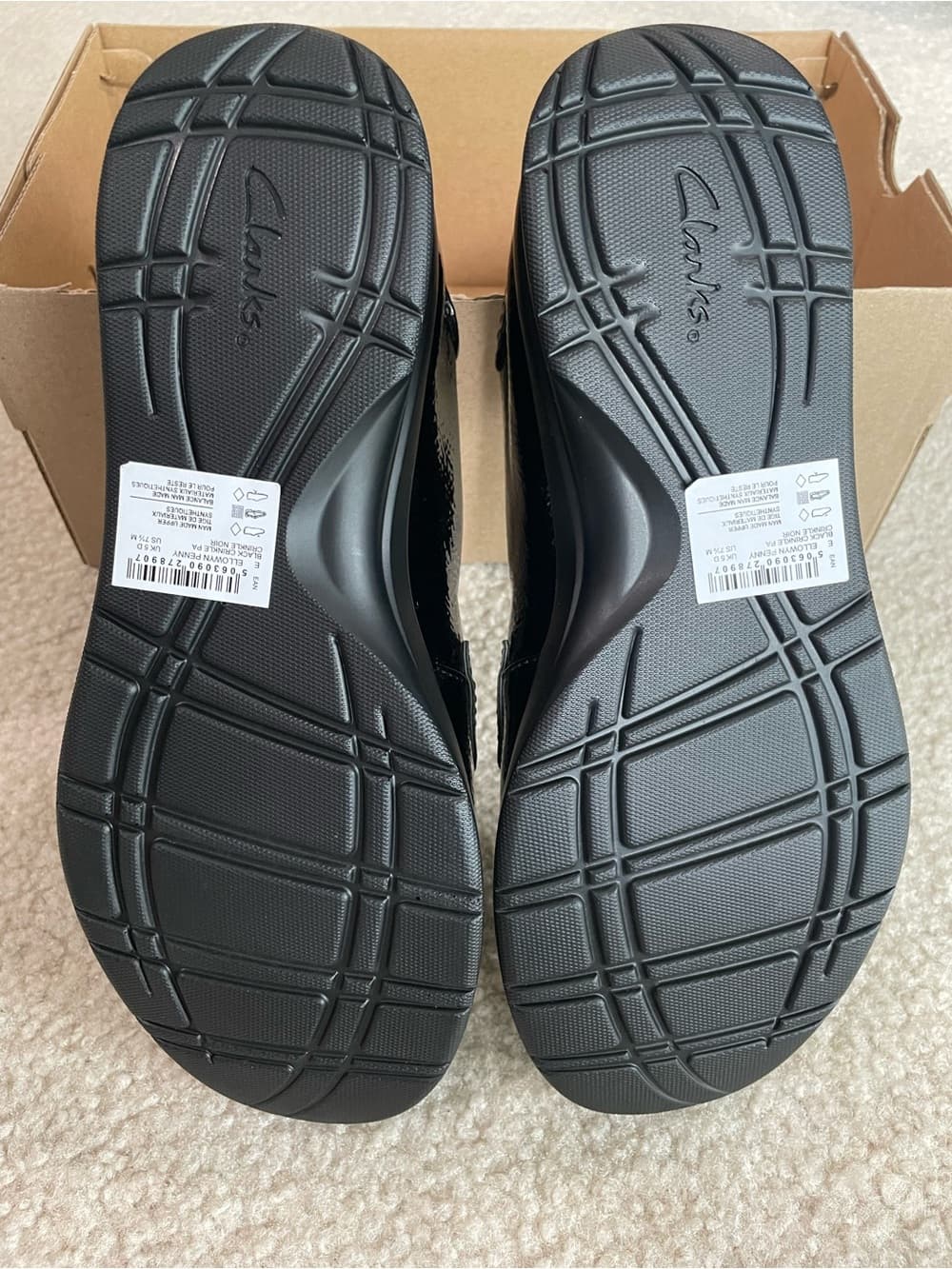 Clarks Elowyn Penny Women's Black Patent Slip-On Loafers Size 7.5 Medium NWT - Thumbnail 7