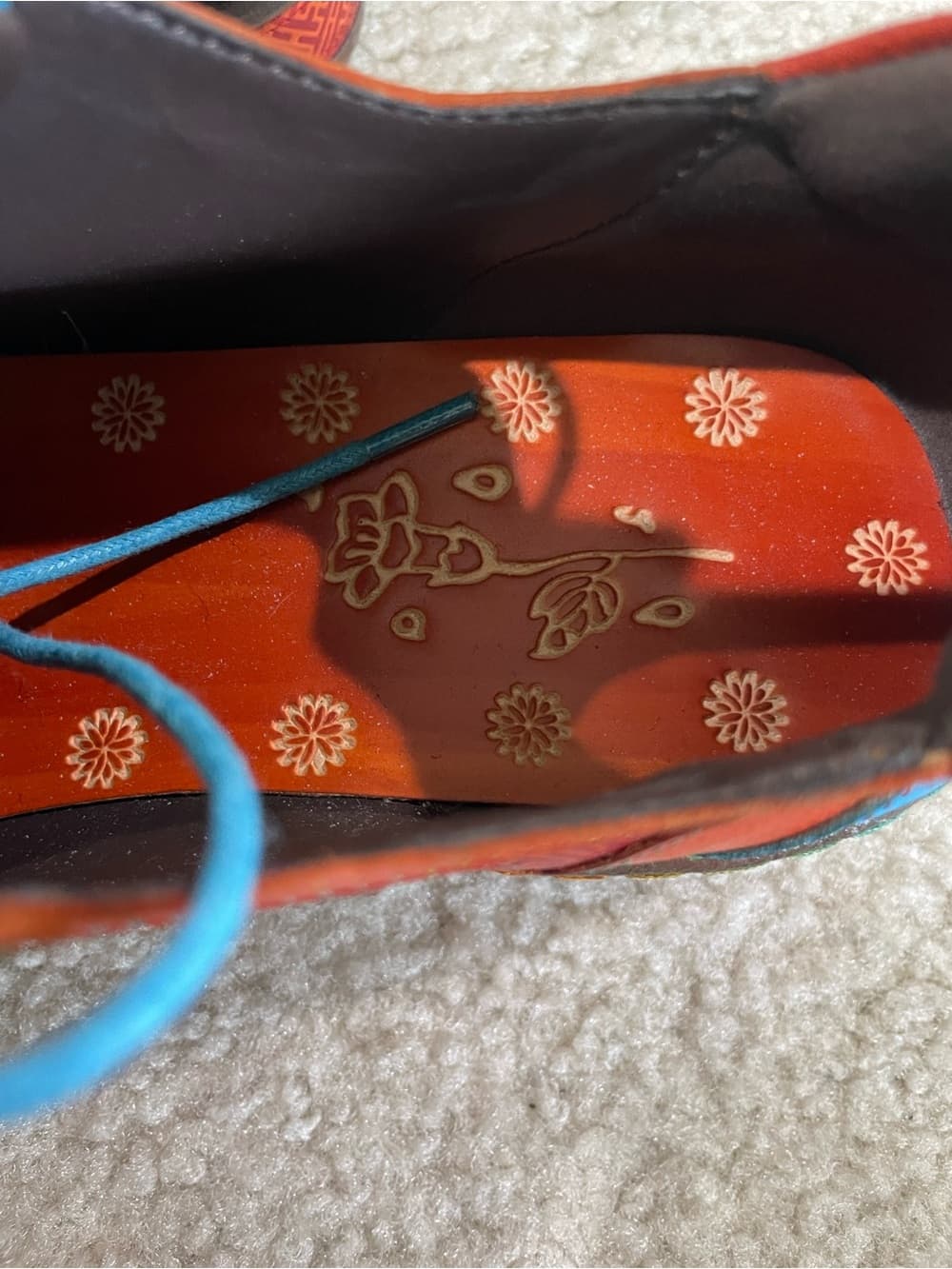 ILIYAH LUCKYIU Women’s Oxford Vibrant Red and Blue Casual Lace-Up Shoes Size 8 - Thumbnail 6