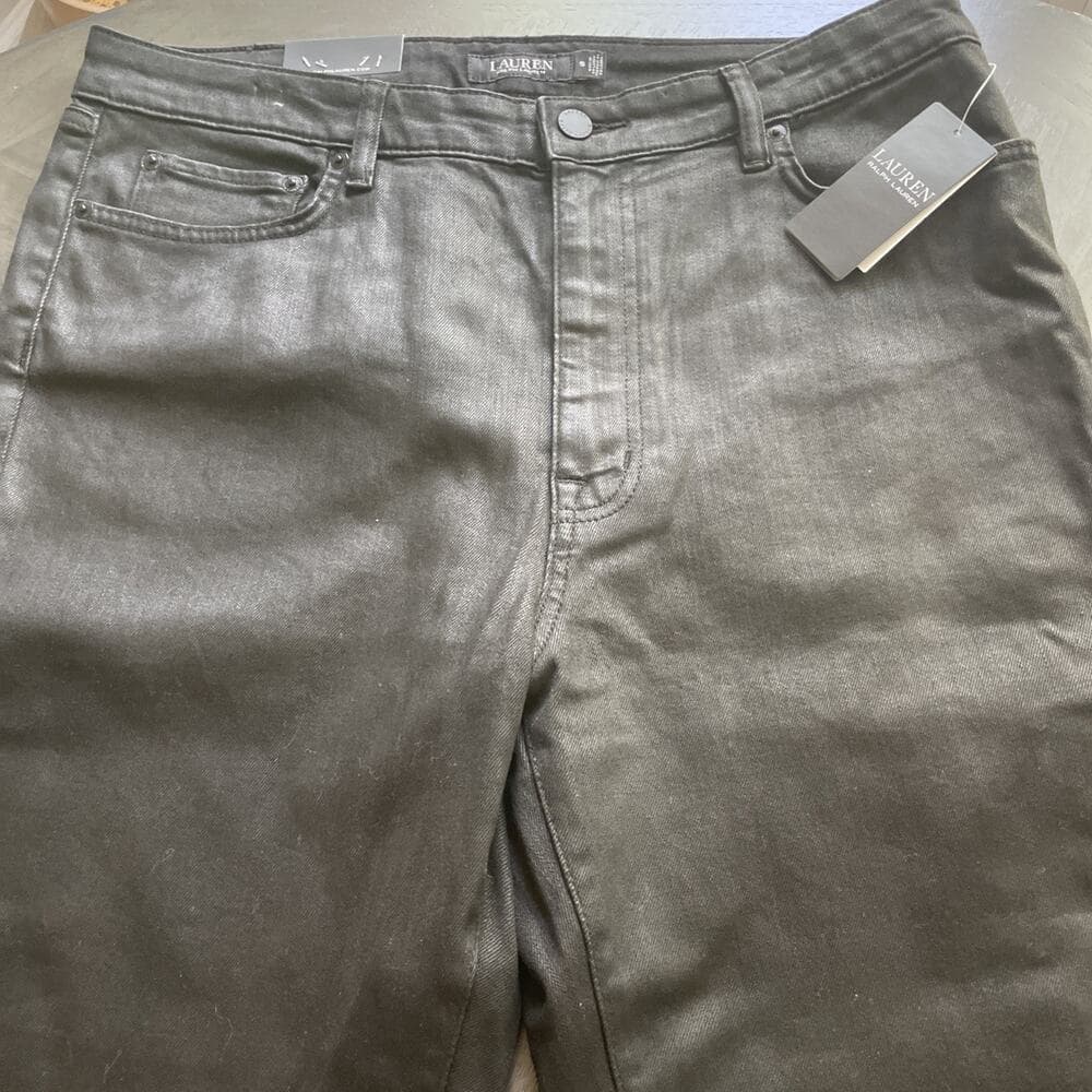 Lauren Ralph Lauren Black Super Stretch High Rise Skinny Ankle Jeans Size 16 New - Thumbnail 8