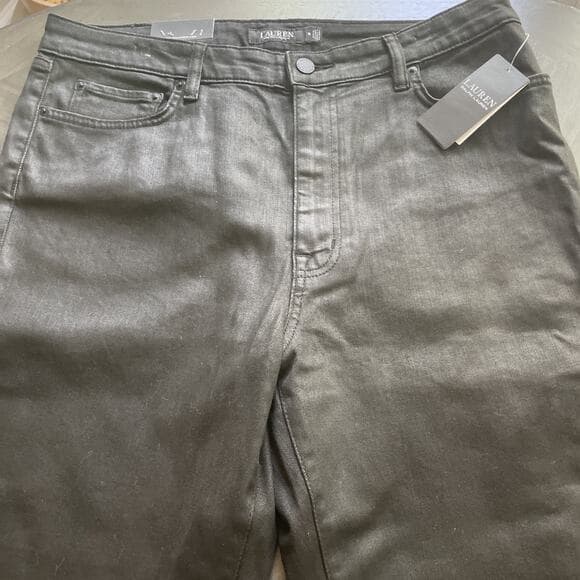 Lauren Ralph Lauren Black Super Stretch High Rise Skinny Ankle Jeans Size 16 New - Thumbnail 9