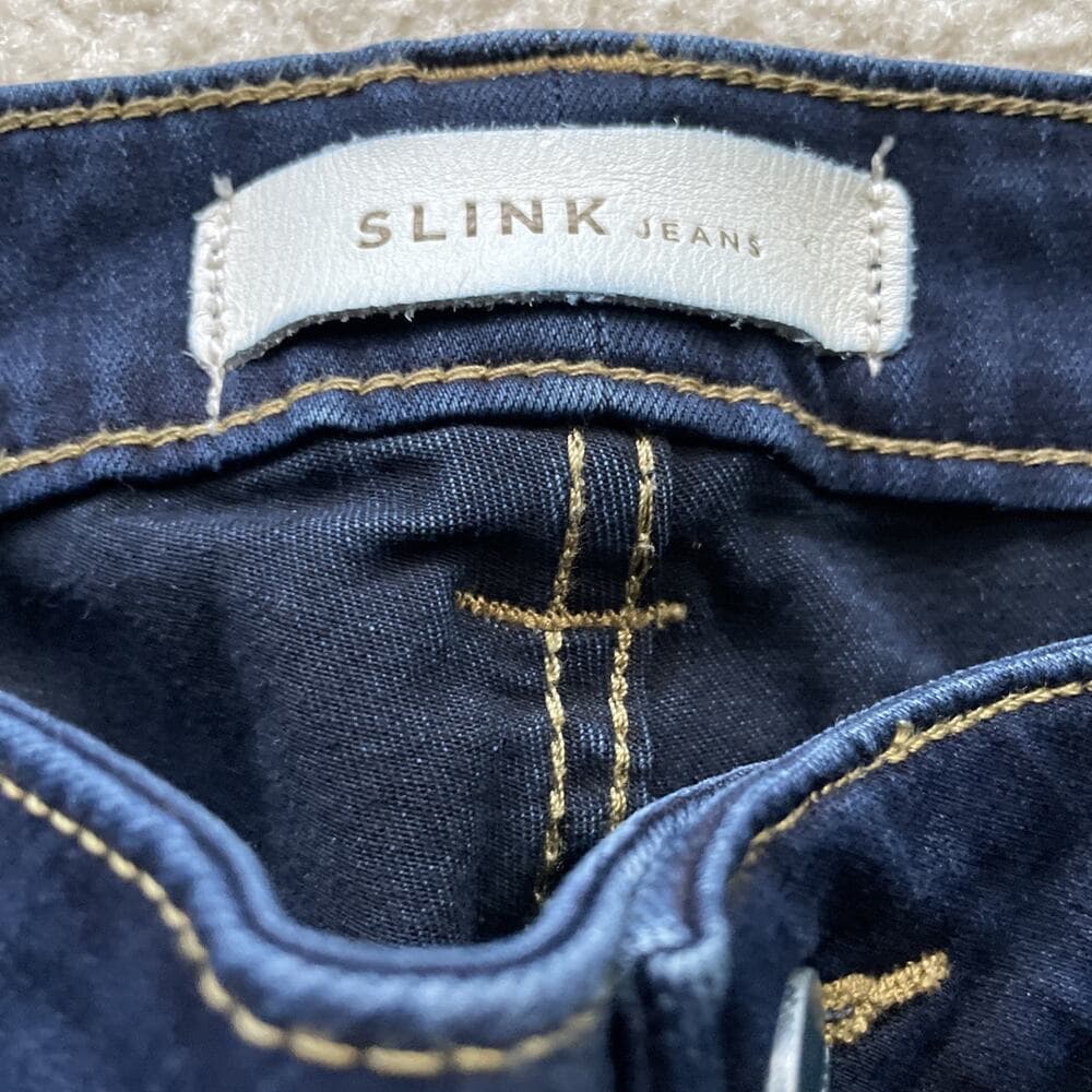 Slink Jeans Curvy Fit Ankle Crop Dark Blue Womens Size 14 Preowned Excellent - Thumbnail 4