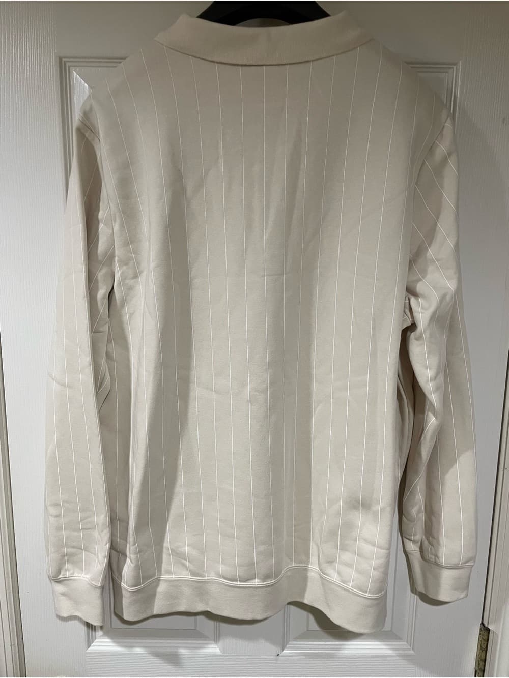 Puma Men's XXL Cream Pinstripe Long-Sleeve Polo NWT - Thumbnail 9