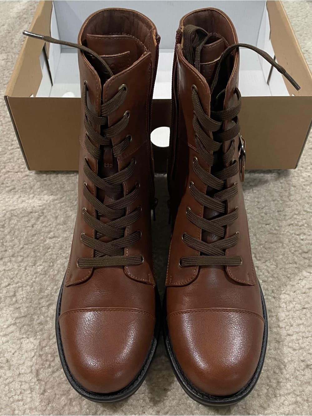 Indigo Road Brown Lace-Up Ankle Boots w Side Zipper and Buckle Women’s Size 6 - Thumbnail 2