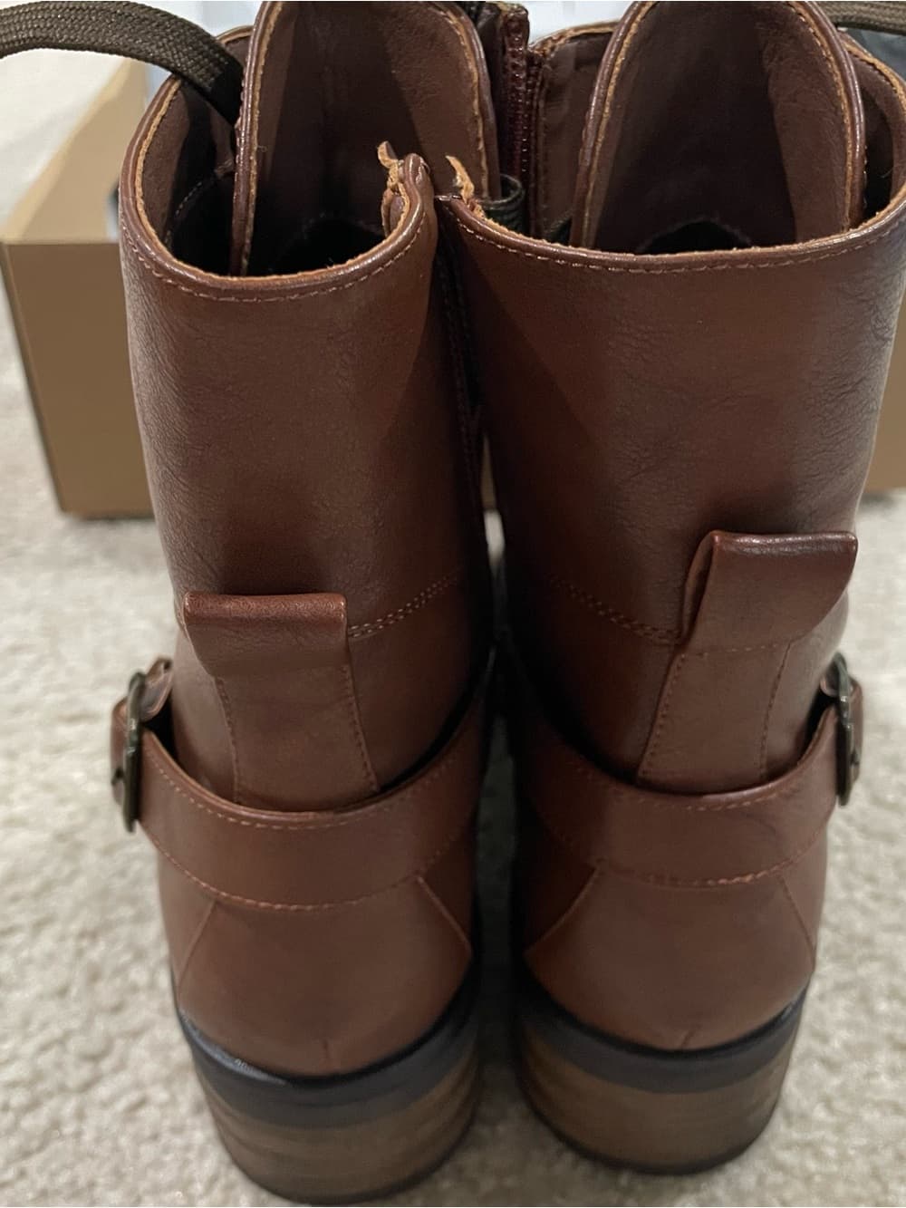 Indigo Road Brown Lace-Up Ankle Boots w Side Zipper and Buckle Women’s Size 6 - Thumbnail 3