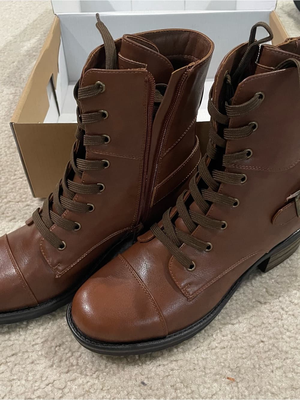 Indigo Road Brown Lace-Up Ankle Boots w Side Zipper and Buckle Women’s Size 6 - Thumbnail 5