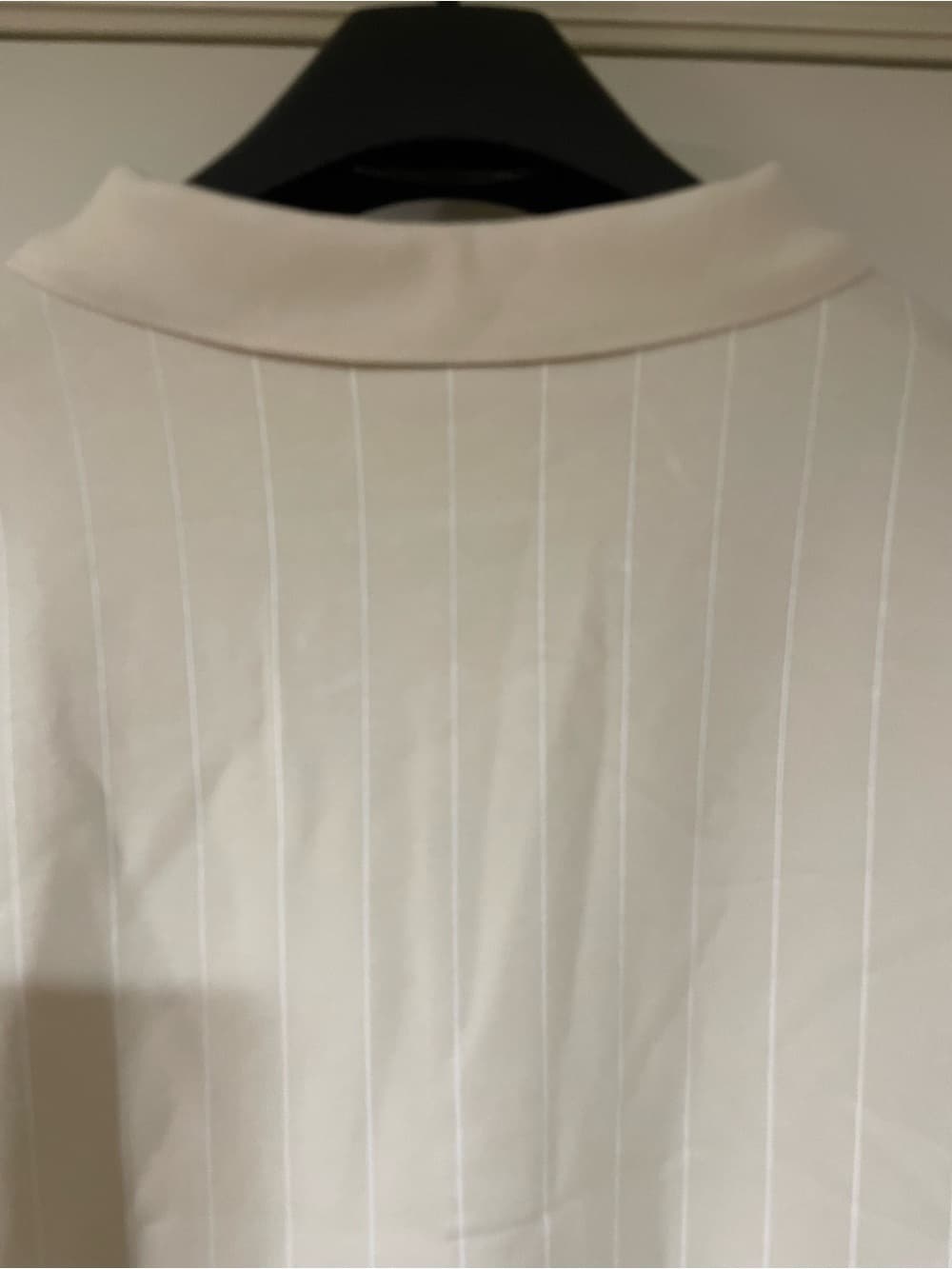 Puma Men's XXL Cream Pinstripe Long-Sleeve Polo NWT - Thumbnail 8