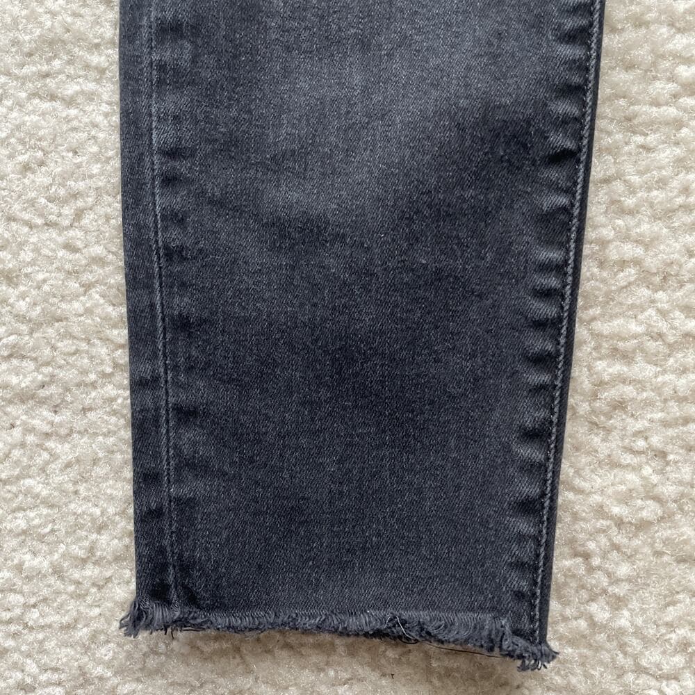 J Brand Low Rise Crop Skinny Distressed Frayed Hem Black Jeans Womens 27 - Thumbnail 4