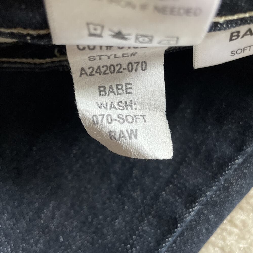 AMO Babe Soft Raw Dark Blue Jeans Womens Size 26 Preowned Excellent - Thumbnail 6