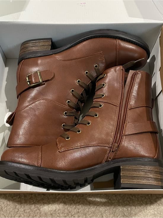 Indigo Road Brown Lace-Up Ankle Boots w Side Zipper and Buckle Women’s Size 6 - Thumbnail 9