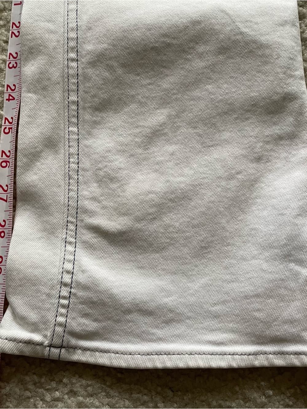 Polo Ralph Lauren Cream Straight-Leg Jeans Dark Contrast Stitching Women’s 26 R - Thumbnail 3