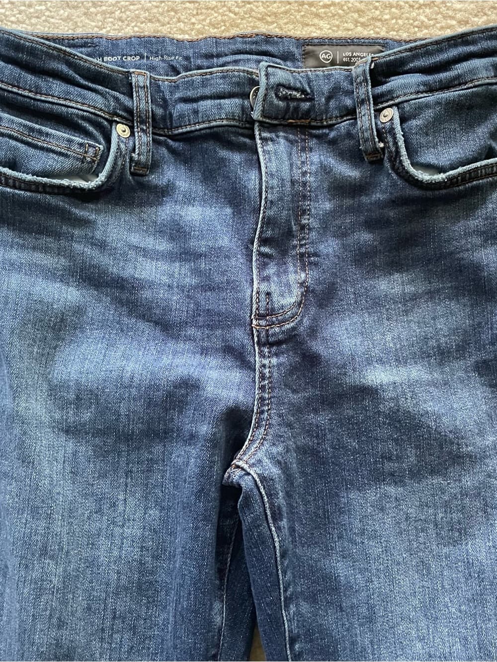Ag Adriano Goldschmied Women's Farrah Boot Crop Cut Dark Blue Jeans Size 28 - Thumbnail 9