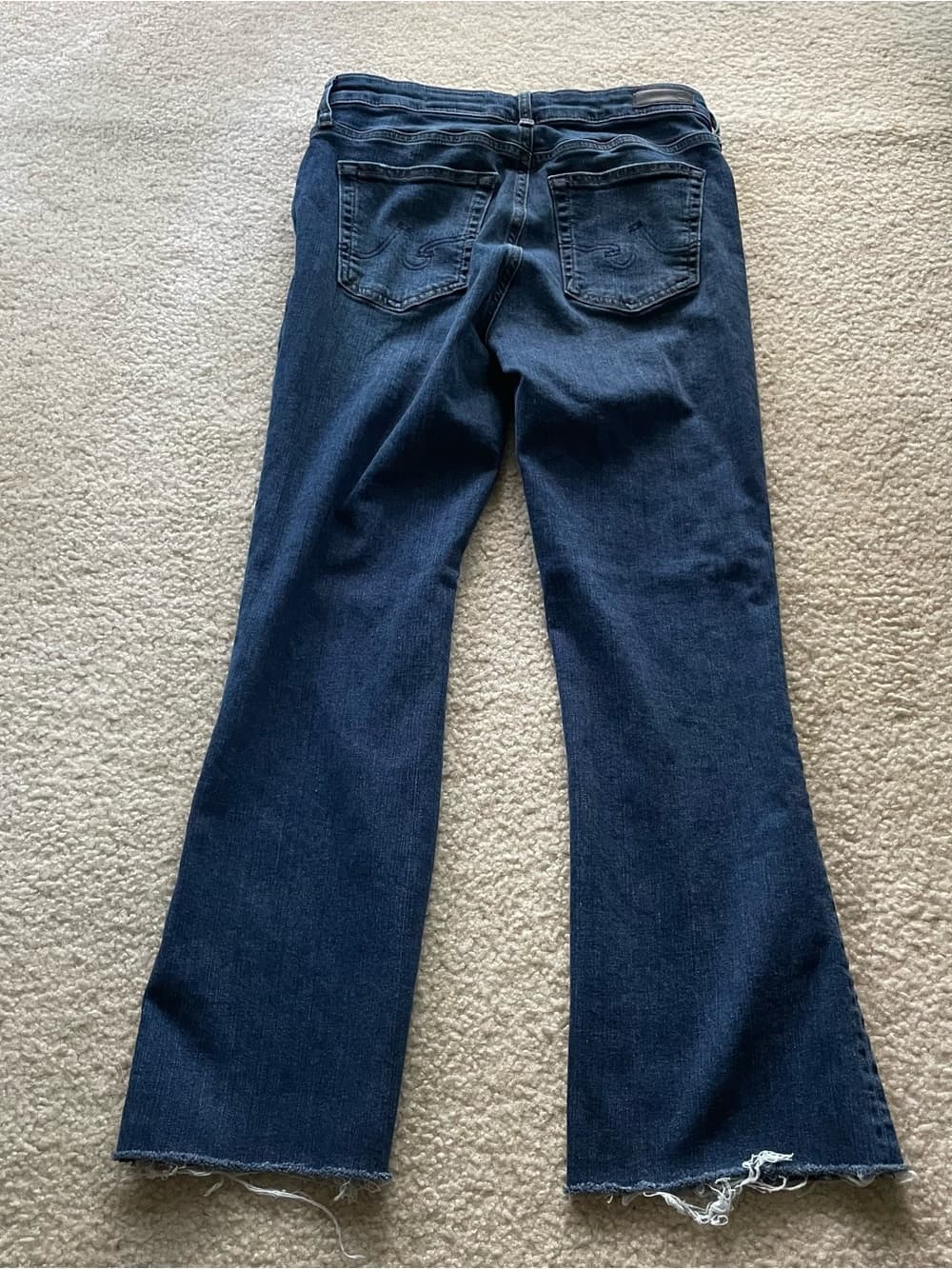 Ag Adriano Goldschmied Women's Farrah Boot Crop Cut Dark Blue Jeans Size 28 - Thumbnail 6