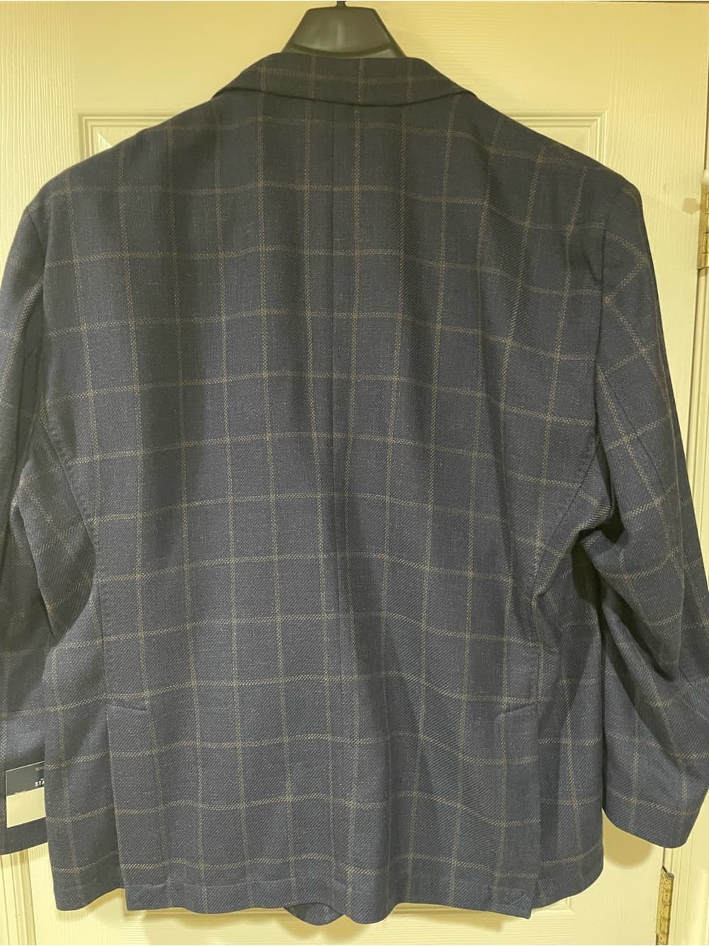 Stafford Big & Tall Navy Sport Coat with Brown Windowpane 56 Regular NWT - Thumbnail 5