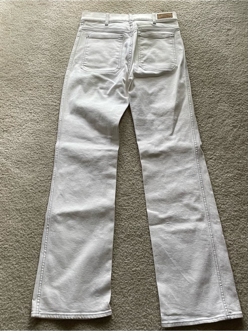 Polo Ralph Lauren Cream Straight-Leg Jeans Dark Contrast Stitching Women’s 26 R - Thumbnail 9
