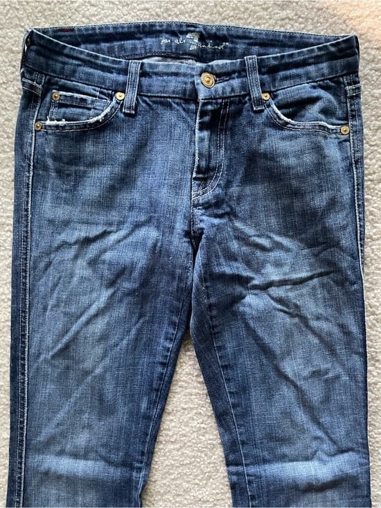 7 For All Mankind Boot Cut Distressed Blue Jeans Women’s Size 27 - Thumbnail 13