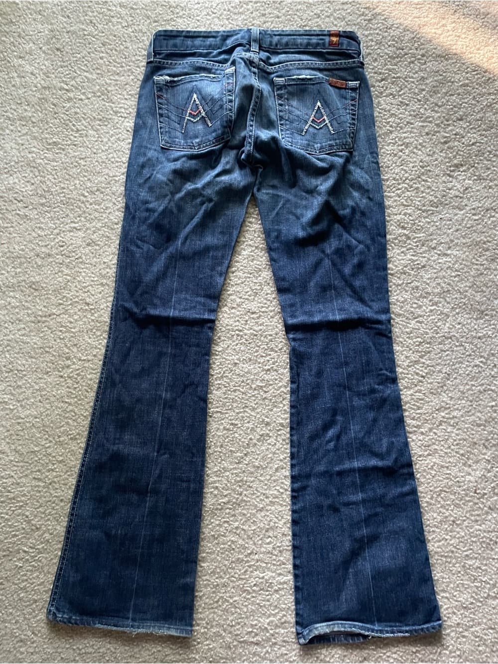 7 For All Mankind Boot Cut Distressed Blue Jeans Women’s Size 27 - Thumbnail 11