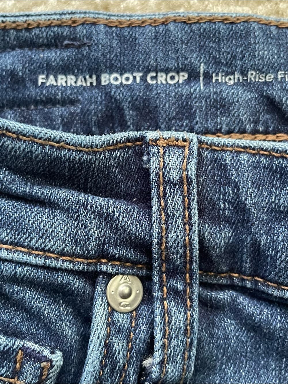 Ag Adriano Goldschmied Women's Farrah Boot Crop Cut Dark Blue Jeans Size 28 - Thumbnail 3