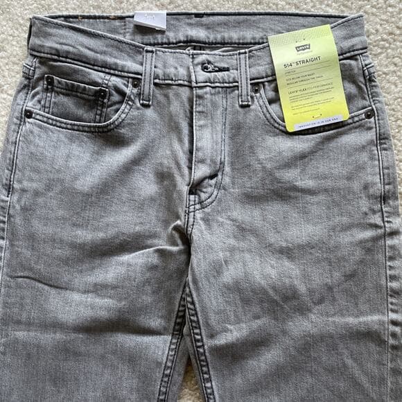 Levis 514 Straight Jeans Mens 29x32 Gray NWT - Thumbnail 8